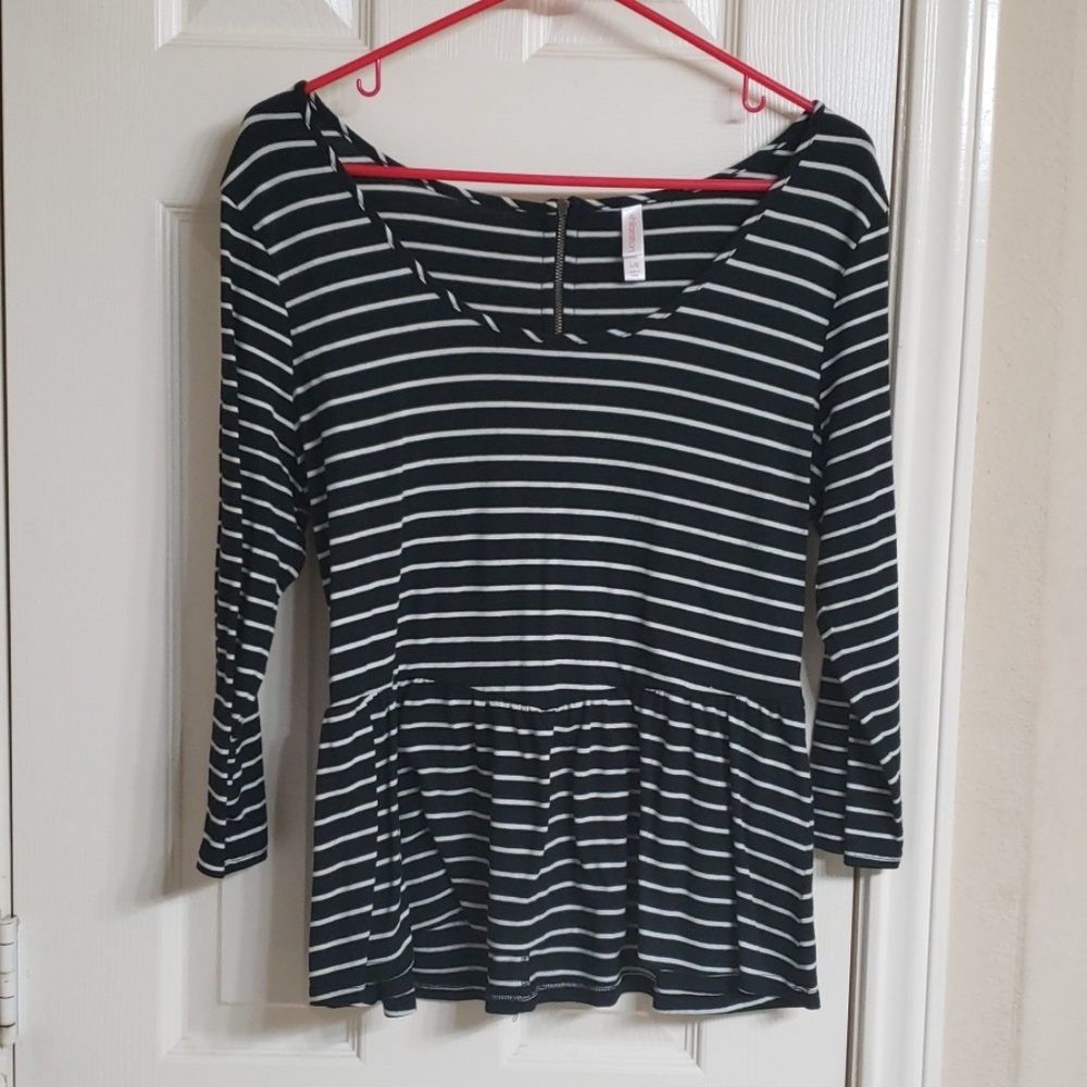 Striped peplum top